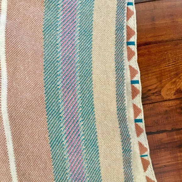 Cordillera Woven Patterned Cotton Ruana Open Poncho Cardigan - Picture 7 of 10